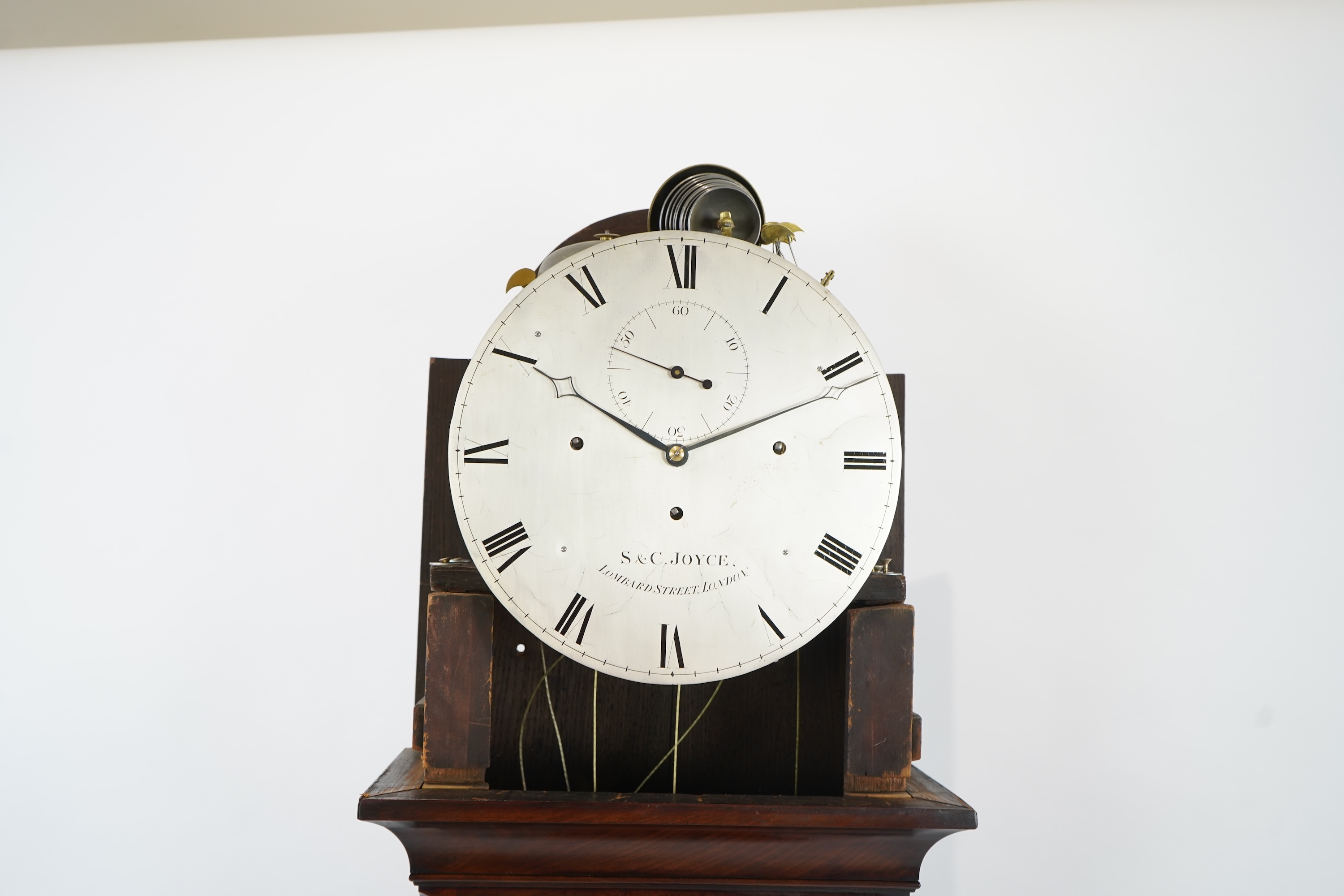 A George III mahogany and brass mounted longcase regulator by S & C Joyce, Lombard Street, London